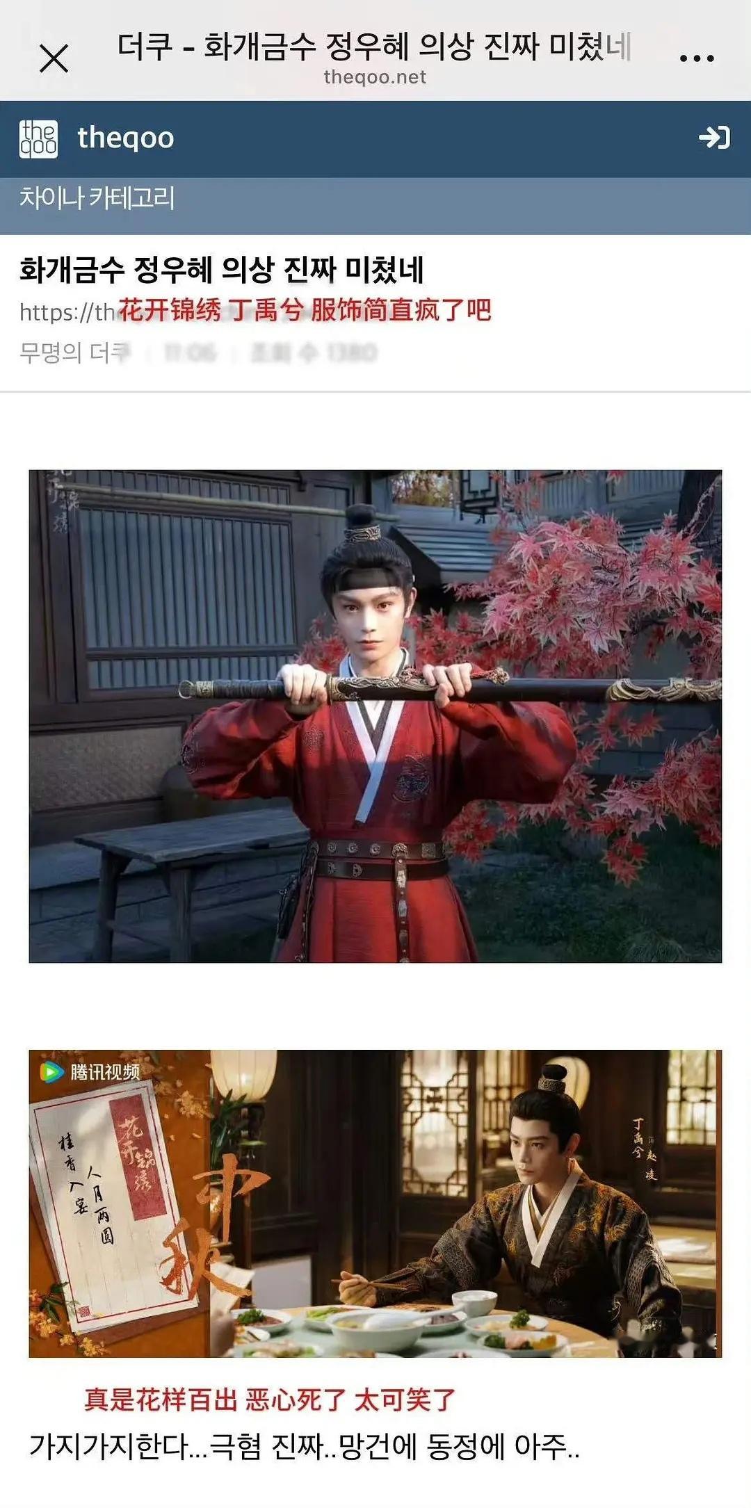 🇰🇷网友因为丁禹兮花开锦绣妆造破防了 ​​​