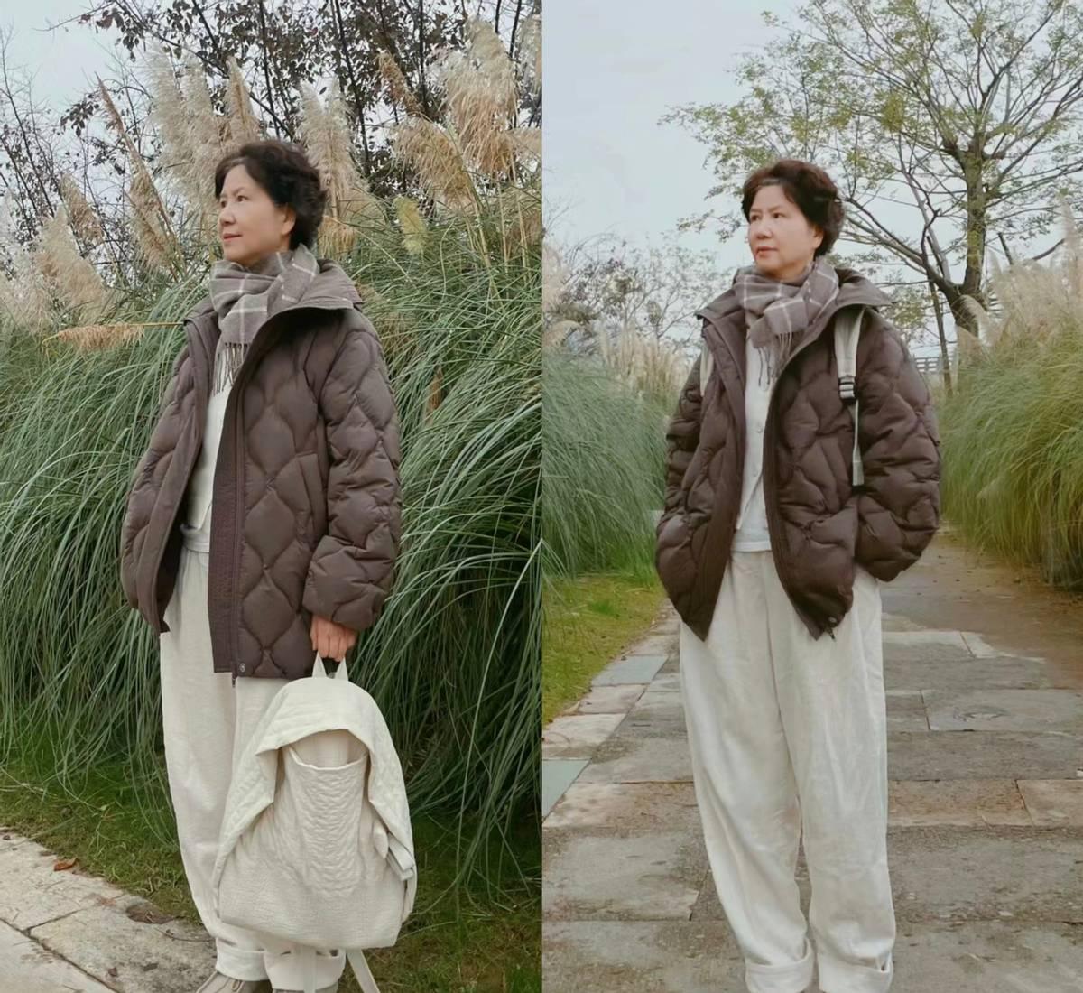 女人到了五六十岁可以像她们一样打扮，不显老、不装嫩，简单舒适
五六十岁的女性可以