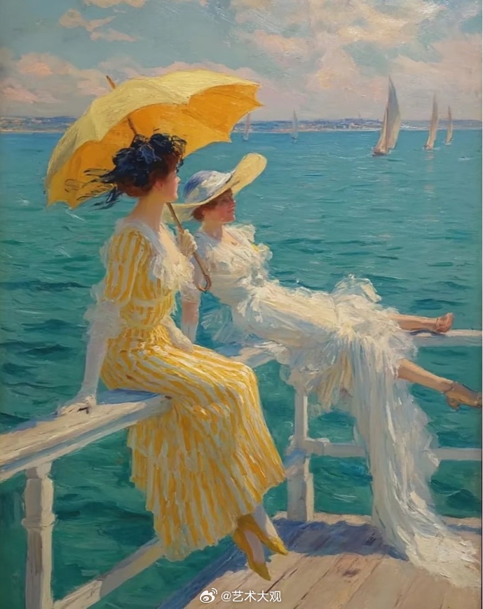 印象派油画欣赏｜爱德华·库库尔（1875–1954）美国印象派画家，以充满活力的