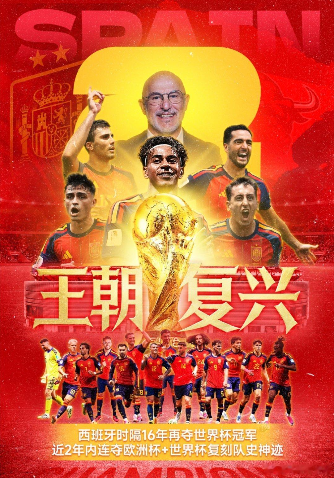 西班牙vs阿根廷7月20日讯 2026年美加墨世界杯决赛，西班牙战胜阿根廷成功夺