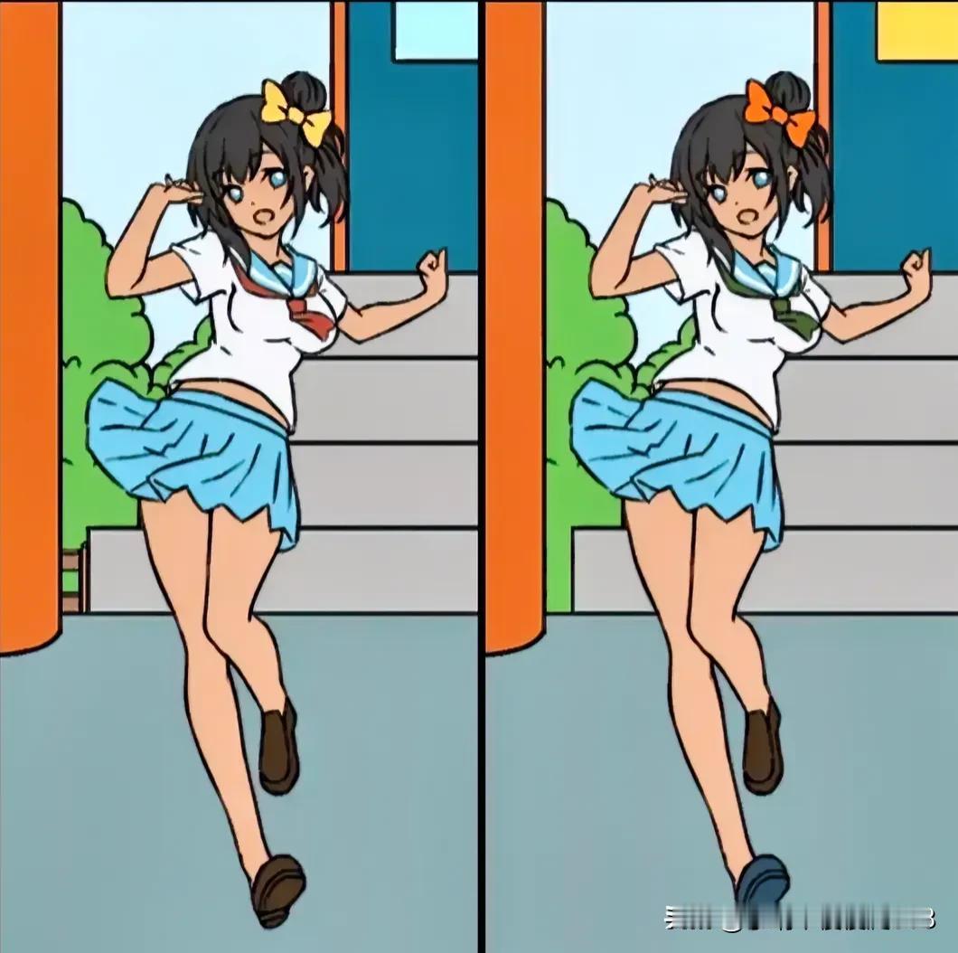 青春美少女，活力无限
找不同 5处找找[灵光一闪]