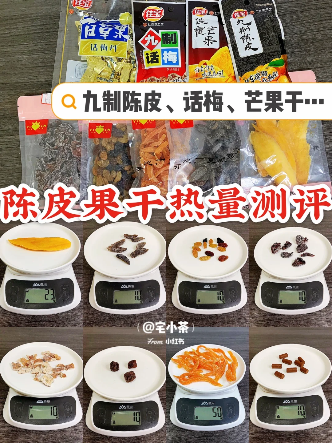 果干热量测评｜陈皮、话梅、芒果干…