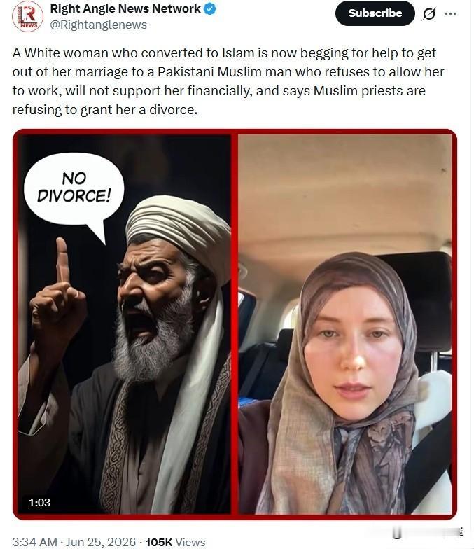 一名皈依YSL教的白人女性如今四处求助，想要脱离与巴基斯坦MSL丈夫的婚姻。这名
