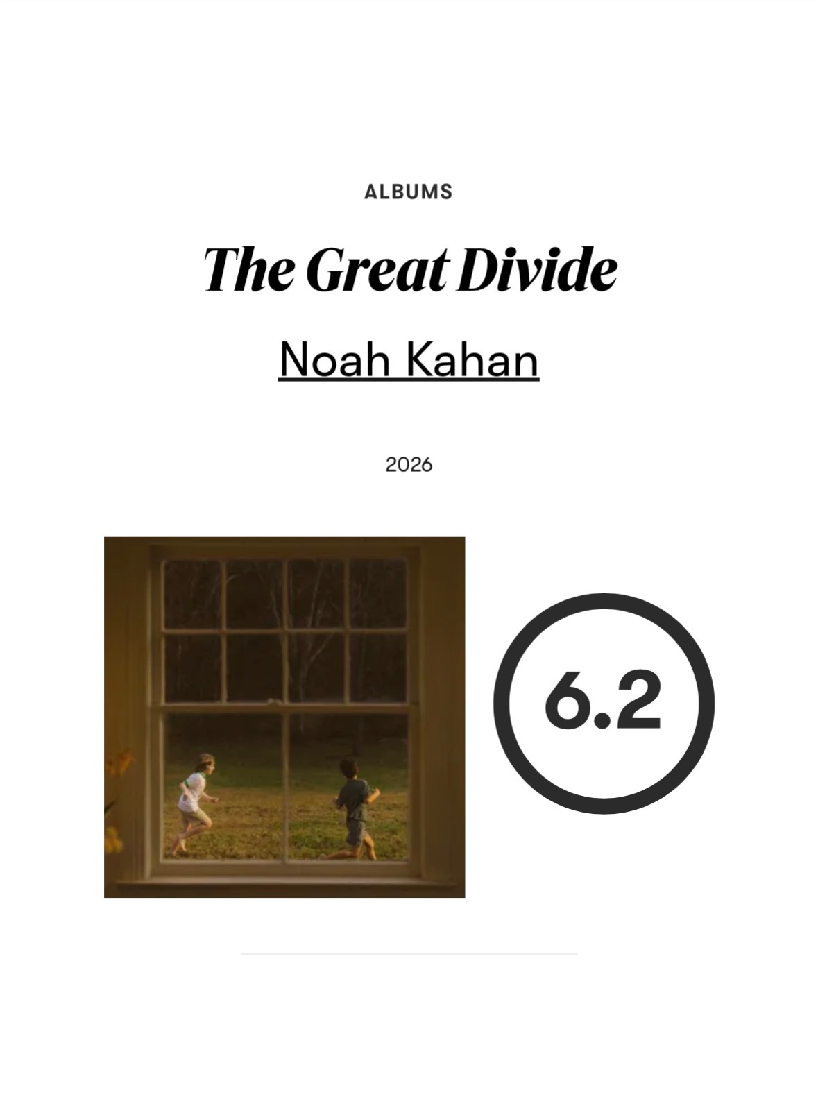 【乐评速递】民谣人气天王 Noah Kahan 第四张录音室专辑『The Gre