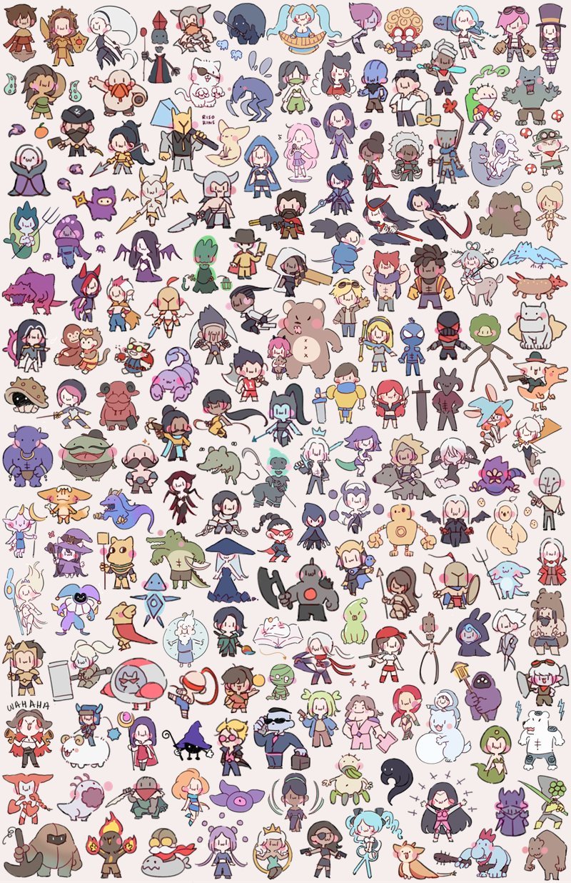 LOL简约可爱英雄插画大合集完整版（cr:risorins）英雄联盟