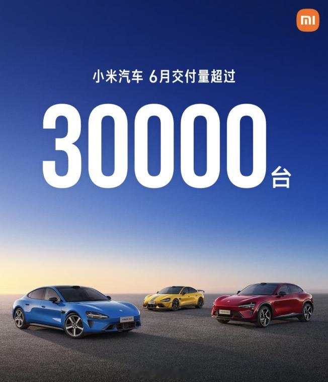2026 年 6 月，小米汽车交付量持续超过 30000 台。308_IO新能源