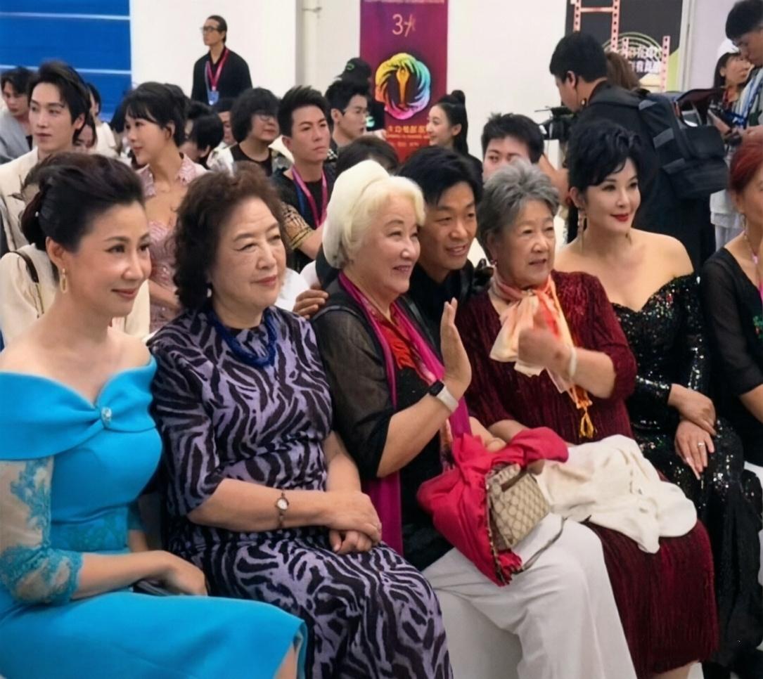 这张靓照：我认出了香肩裸露的陈炜与田岷，满头银发的祝希娟，系着纱巾的陶玉玲，当然