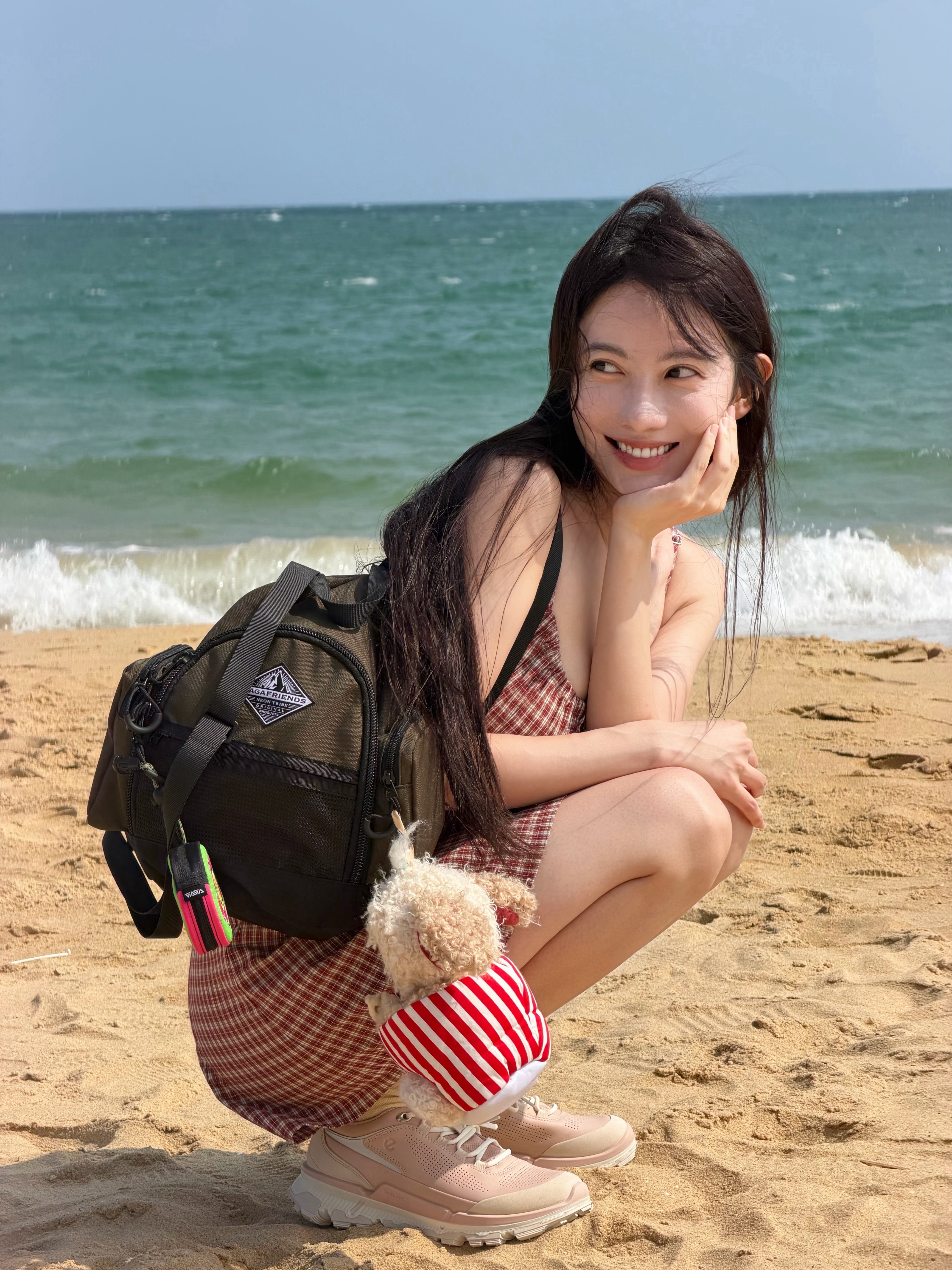 刘萌萌假日海边live图🌊 