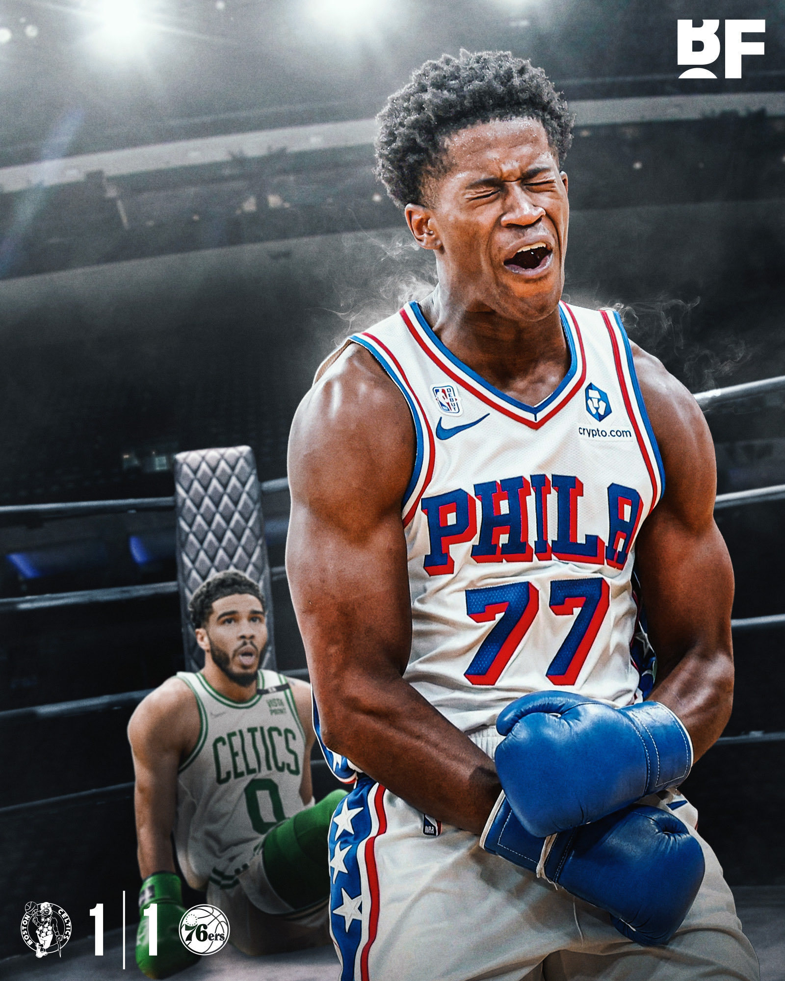 76人也扳成1比1了，东部三轮都有客队赢球VJ 30分10篮板2助攻2抢断，三分