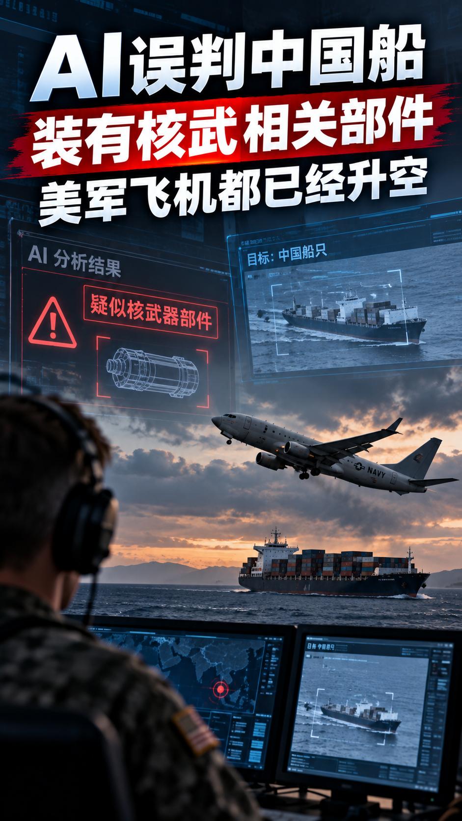 AI误判中国船装有核武相关部件，美军飞机都已经升空

今年春天，美国特种作战司令