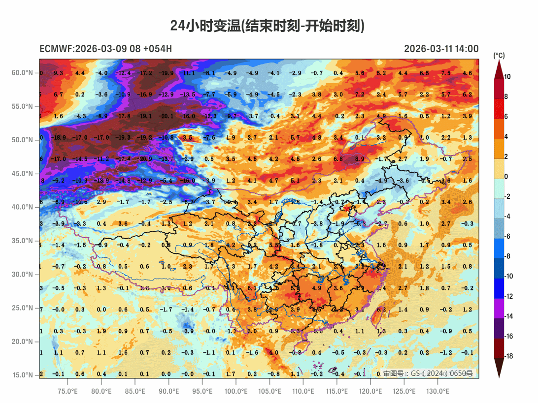【昼夜温差加大＆冷空气蓄势待发】明天早晨南方很多地方气温还会小幅下降，对应弱冷空