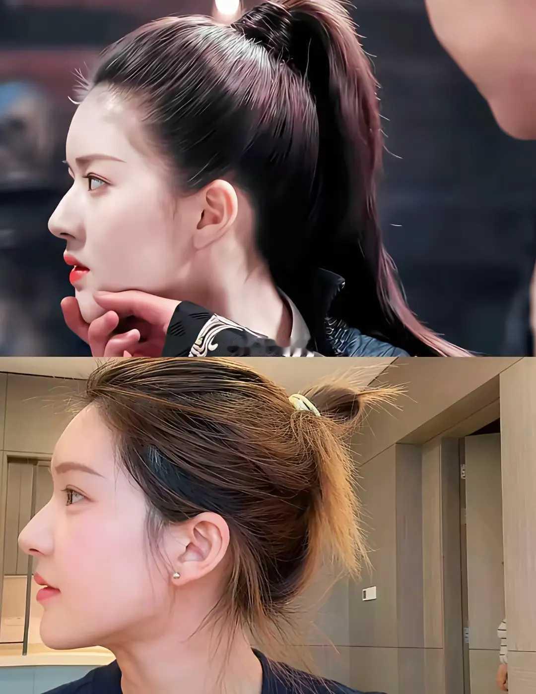 居然还有人说她整容？这鼻子是一点变化都没有，无非就是瘦了轮廓更明显了。 