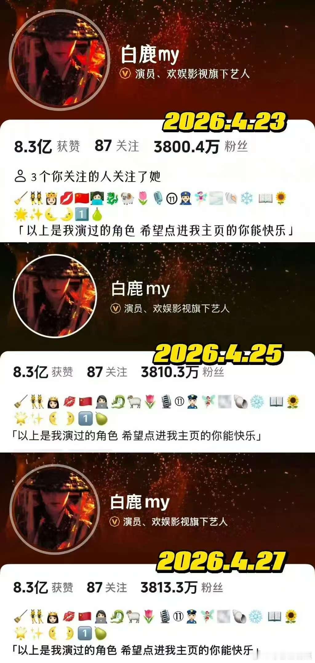 白鹿跑男播出后持续涨粉白鹿商务实力白鹿在跑男里真实不做作的性格吸粉无数，节目播出