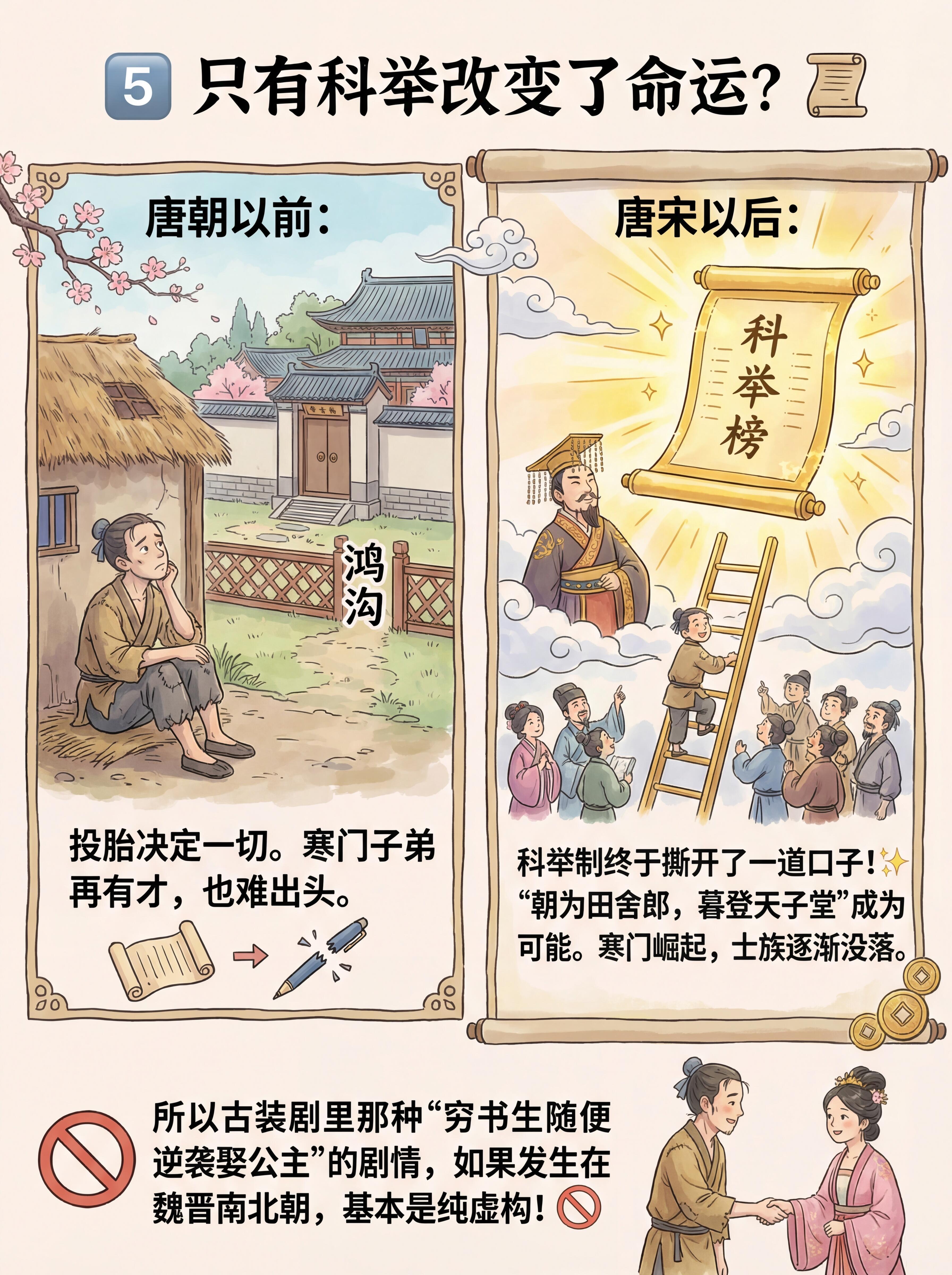 别被古装剧骗了，古代投胎指南：寒门、士族、宗室子弟的真实差别历史知识