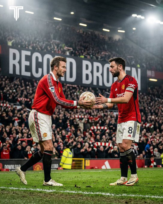 B费已经打破曼联英超单赛季助攻记录B费：16次贝克汉姆：15次曼联3比1阿斯顿维