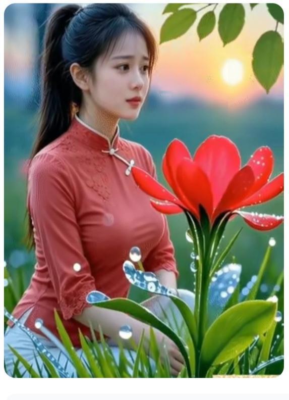这样的美女你喜欢吗？清秀不打扮。纯自然美。在花的陪伴下。更显气质非凡。真是万里挑