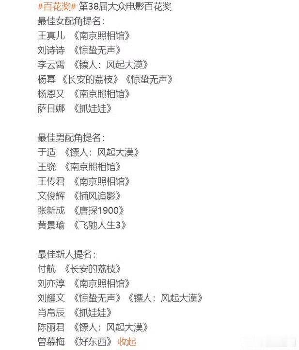 陈丽君李云霄双入围百花奖陈丽君李云霄被提名百花奖 恭喜！！ 