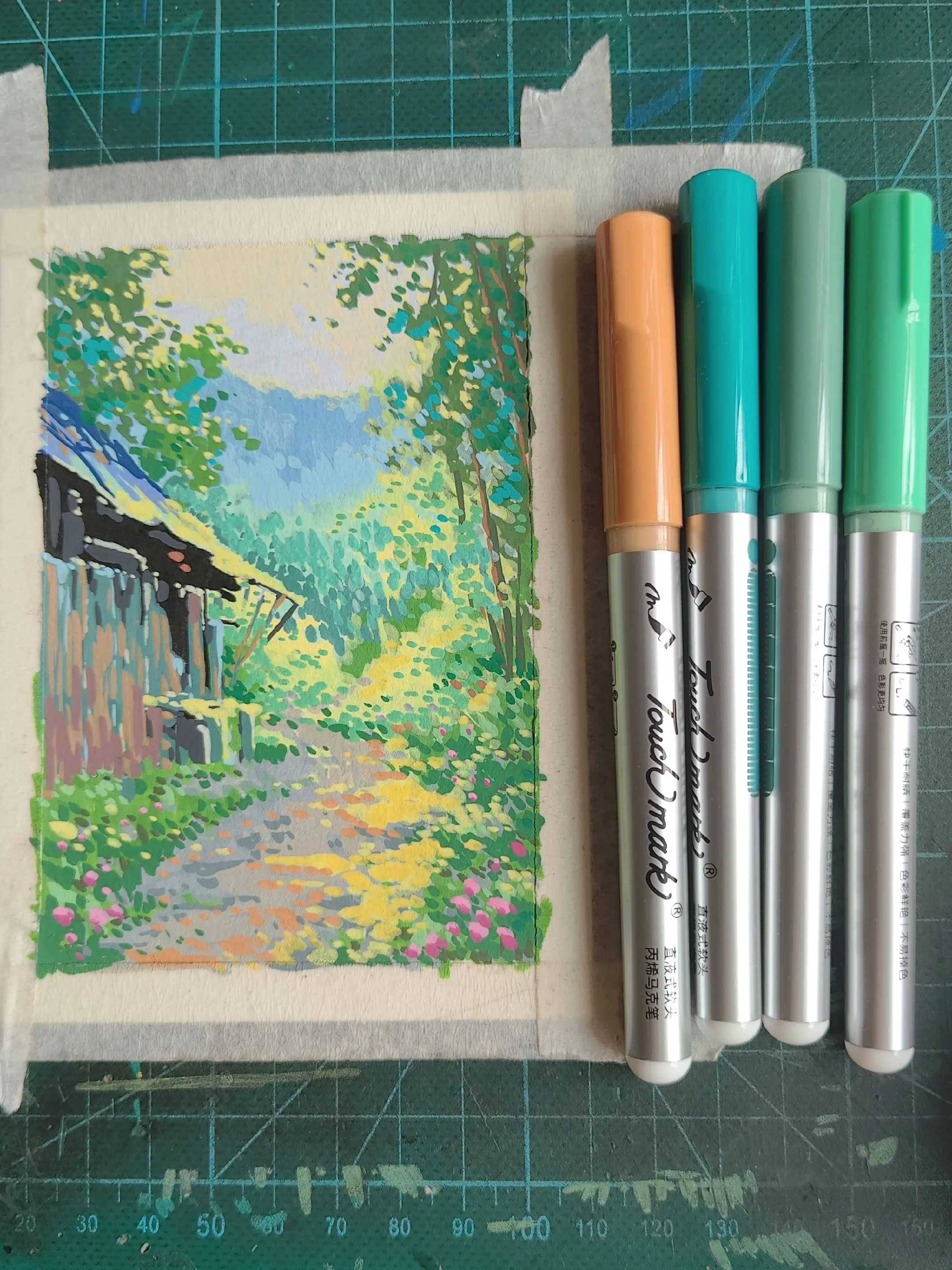 丙烯马克笔画小风景是不错的选择
