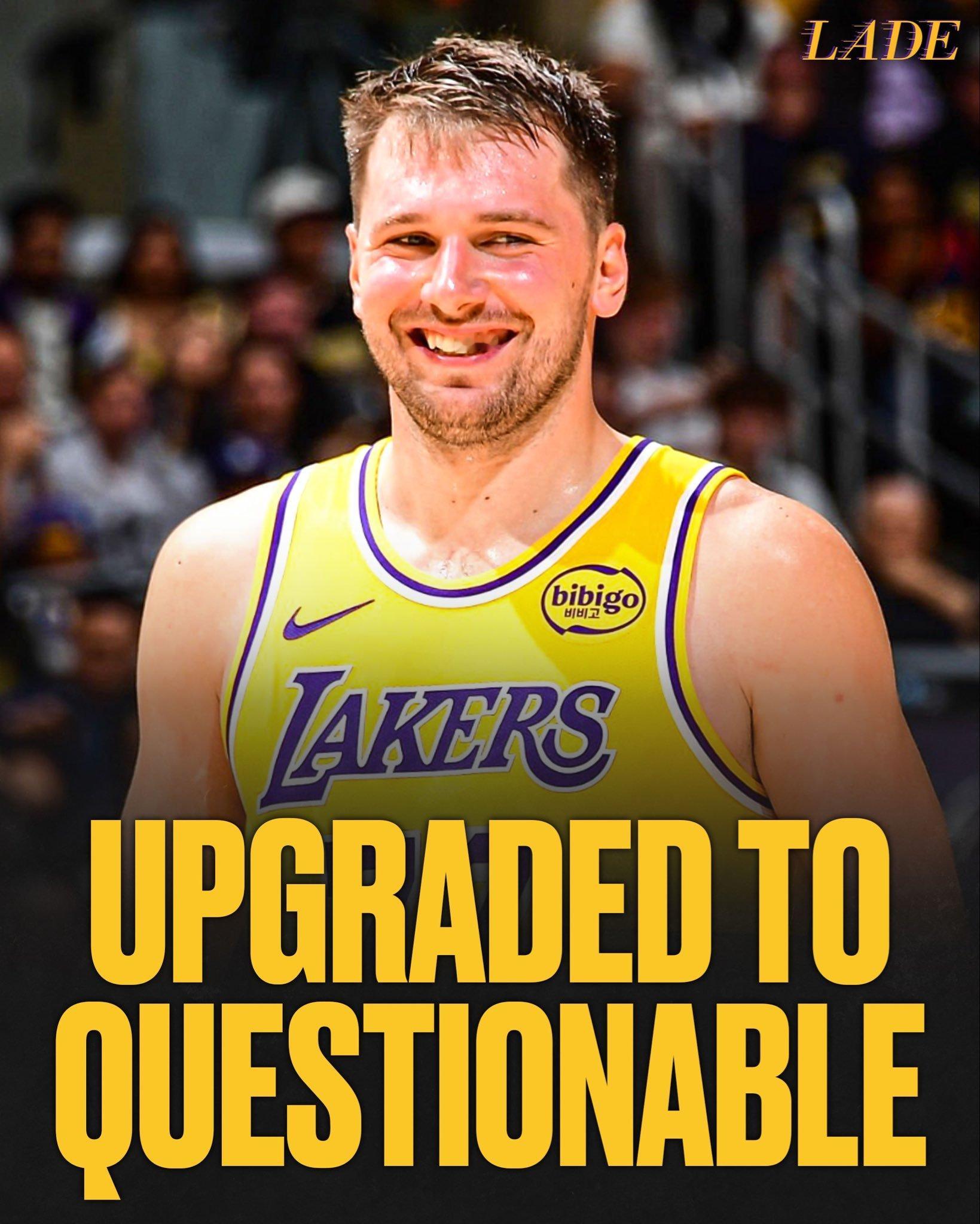 最新消息：东契奇能否出战明天对阵灰熊的NBA杯揭幕战，状态已升级为出战成疑 ​​