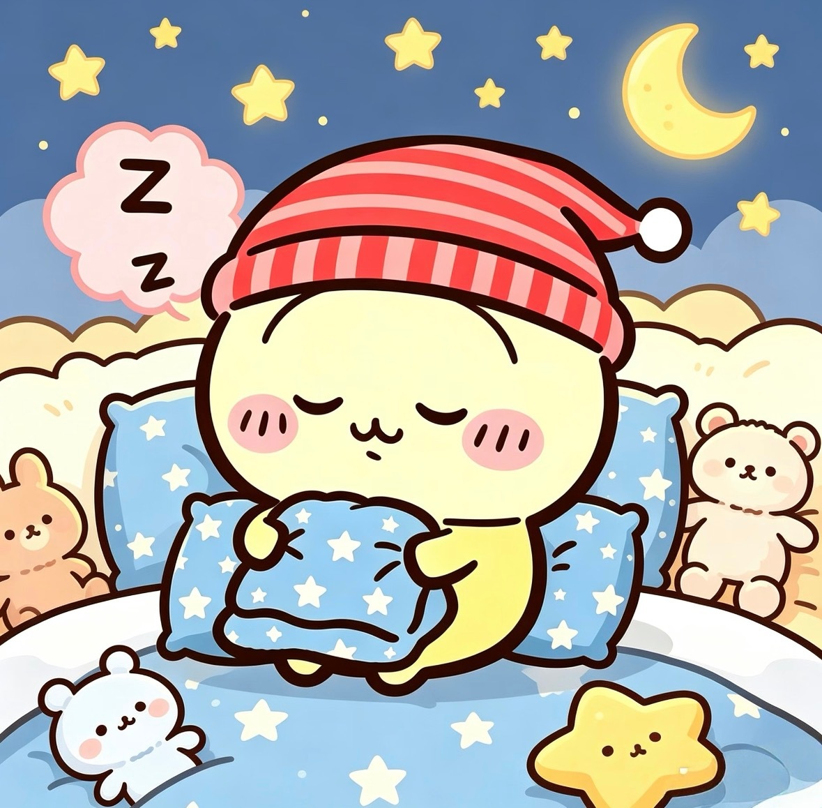 今日份治愈来自睡眠中的乌萨奇软乎乎的乌萨奇睡觉觉啦～夏日企画吉伊卡哇灵感共创动漫