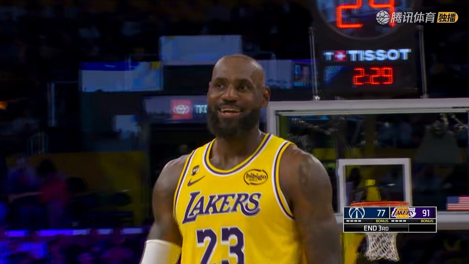 分差14分进入第四节！奇才vs湖人