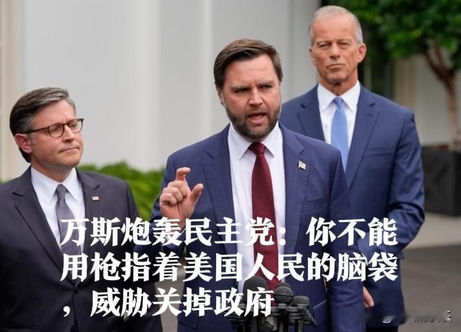 万斯炮轰民主党：你不能用枪指着美国人民的脑袋，威胁关掉政府

   据外媒报道由