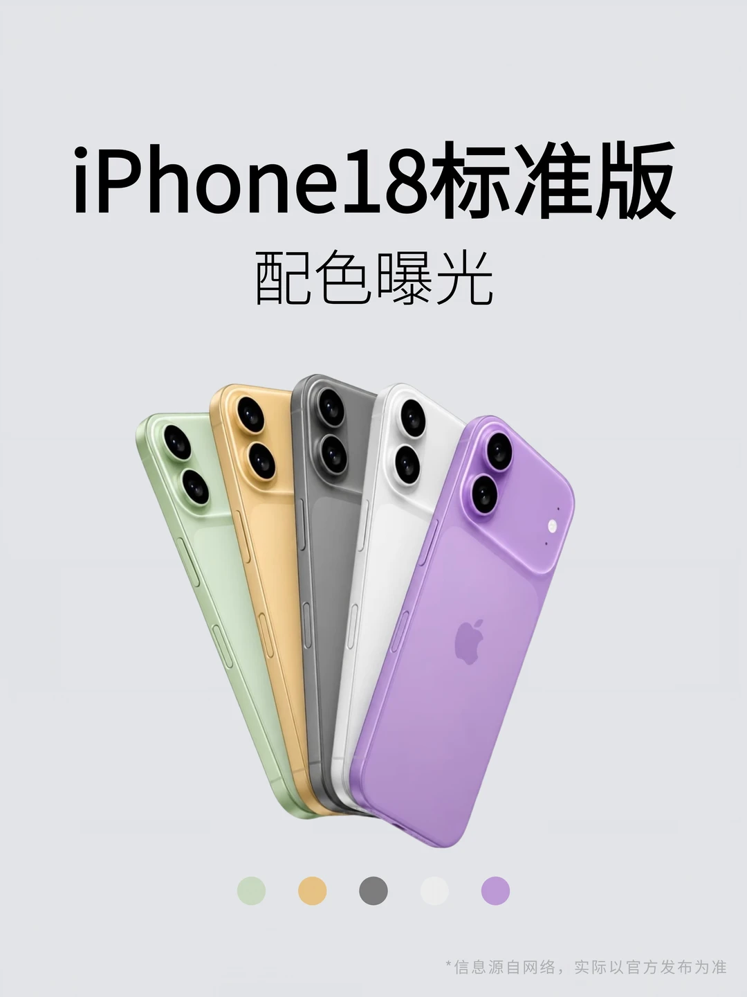 iPhone18 配色曝光！