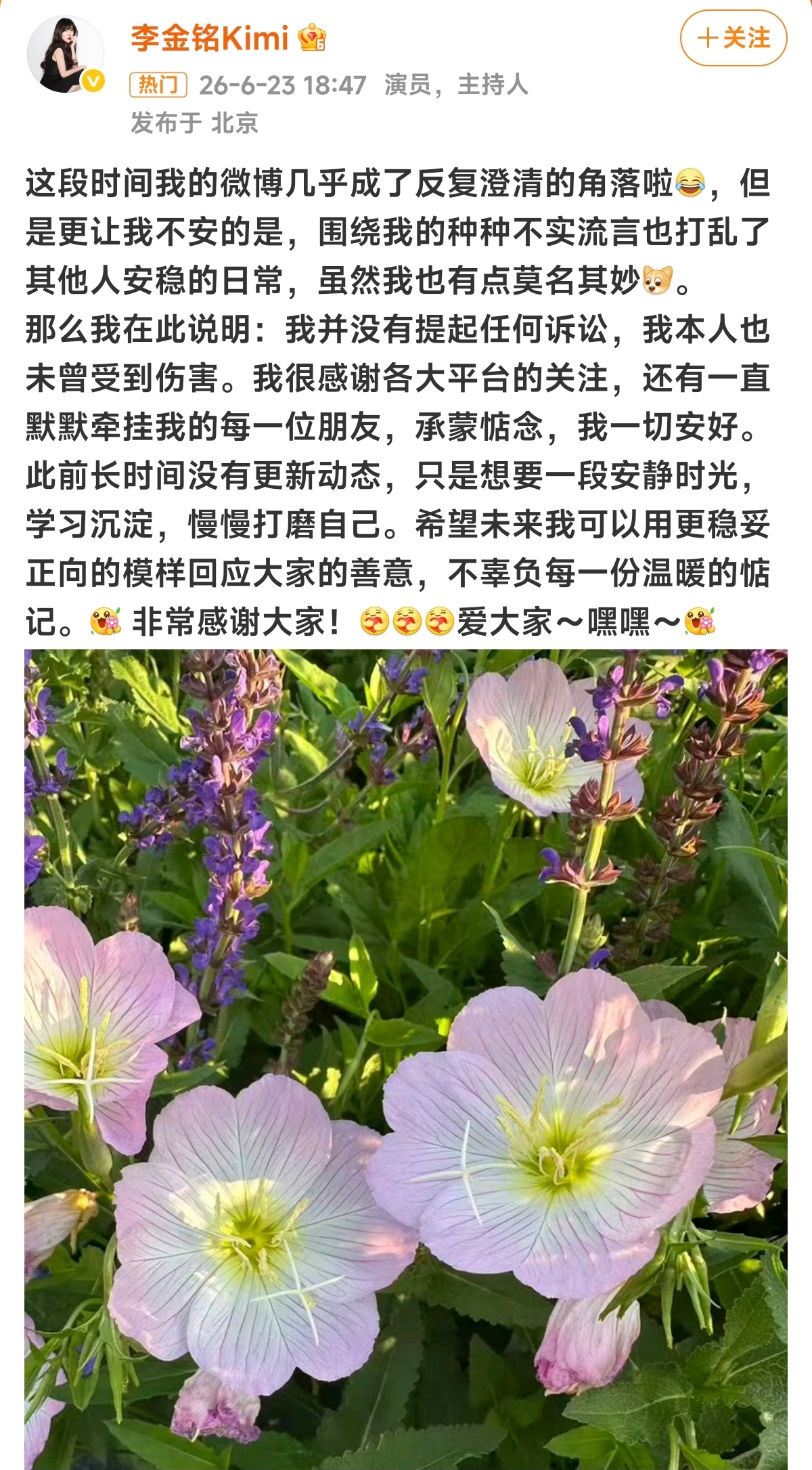 李金铭回应善良的姐姐 