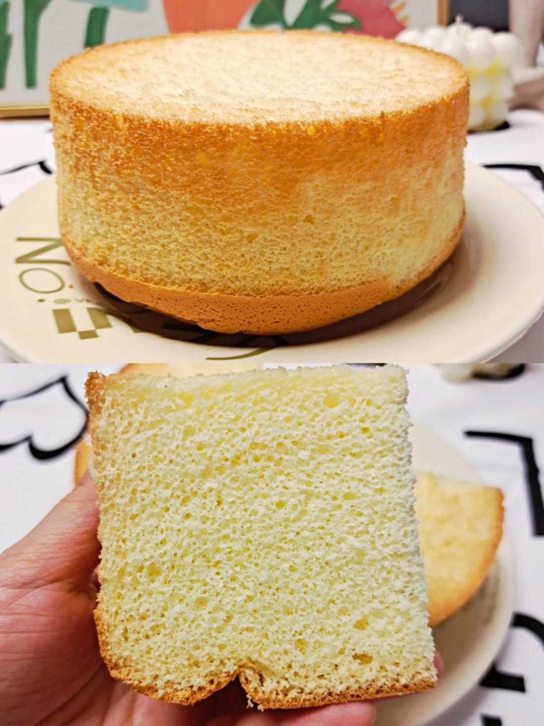 不塌陷不回缩‖0糖无油的戚风蛋糕