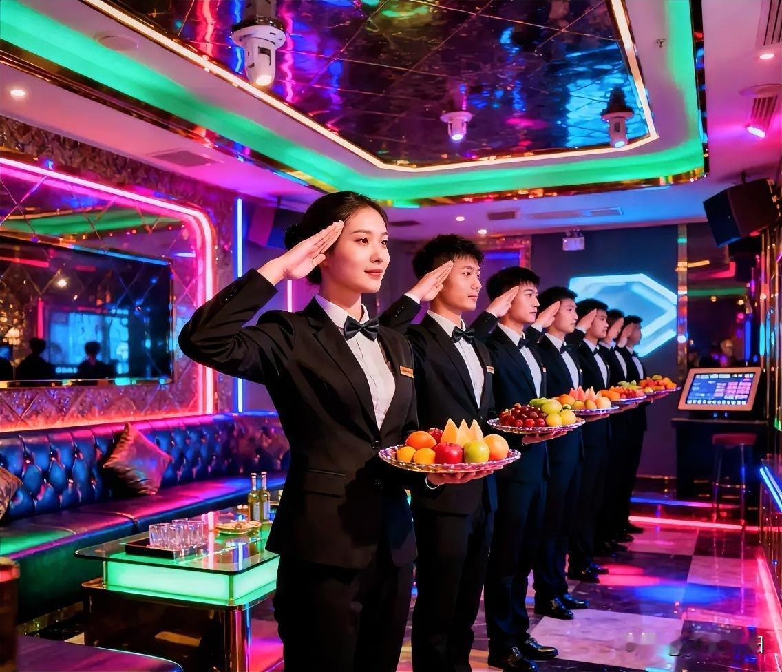 在KTV唱了首战歌后，服务员进来就这样了。