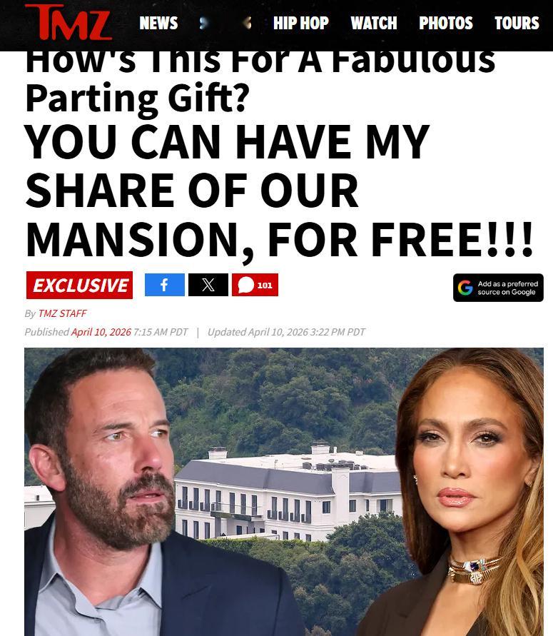 大本把6000万美元豪宅赠送给洛佩兹 据外媒，本·阿弗莱克已将其价值6000万美