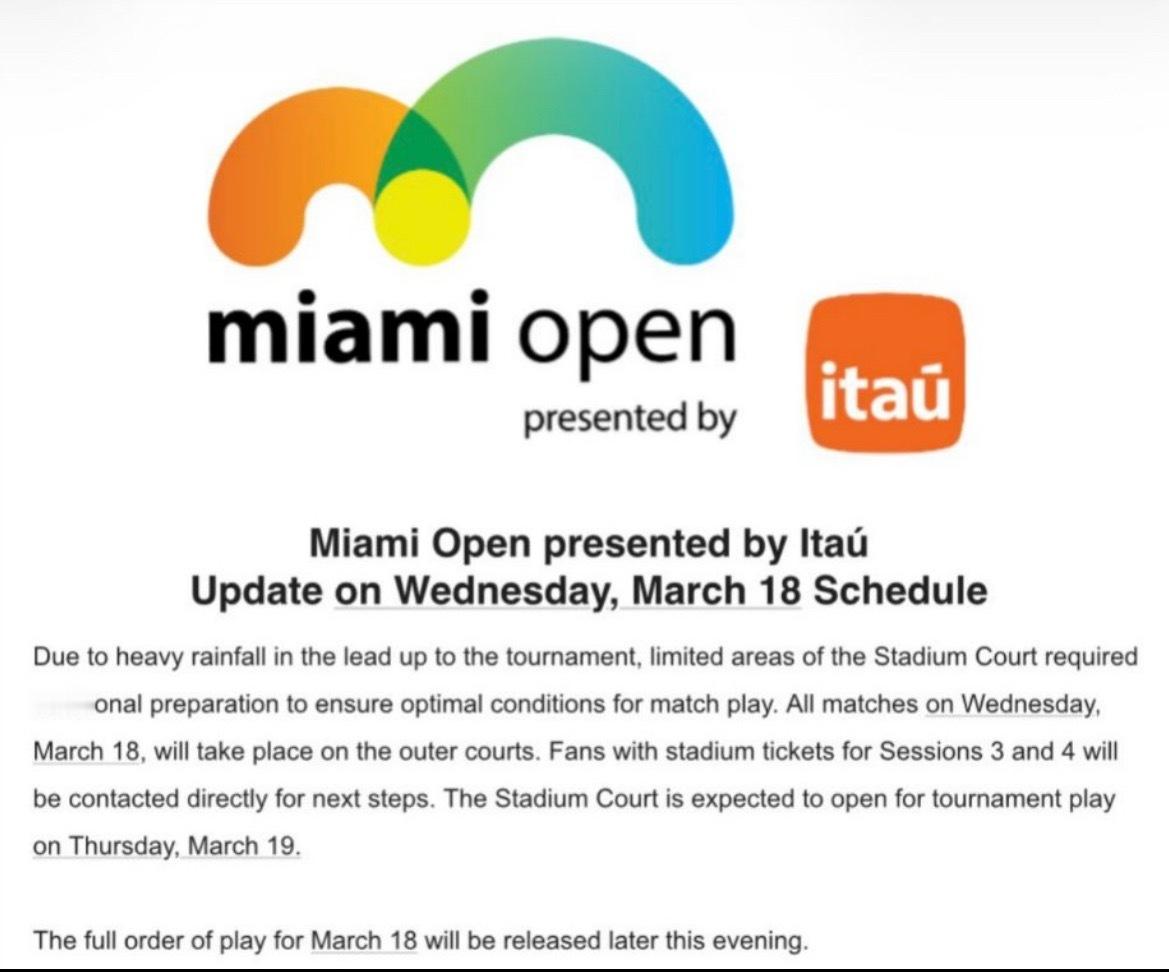 网球talking大会 官方消息：由于“需要进行额外准备以确保比赛的最佳条件”，