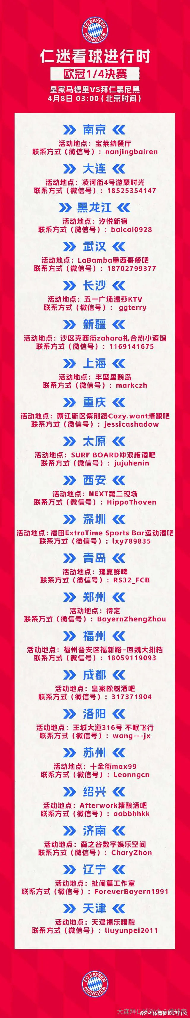 来来来，明天所有南部之星聚集起来！欧洲德比，干就完了！拜仁  cr：李巴乔 