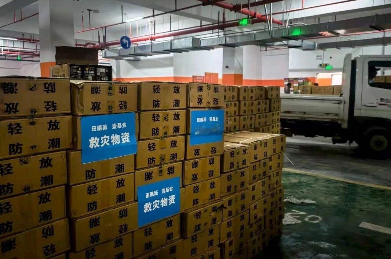 昨天田曦薇捐赠的物资已经到当地了愿早日度过难关 ​​​
