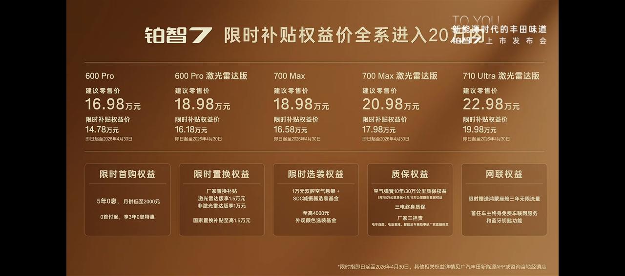 全系干到20万内，比前期预售价便宜1万元。你能想到如今的丰田会是这样吗？广汽丰田