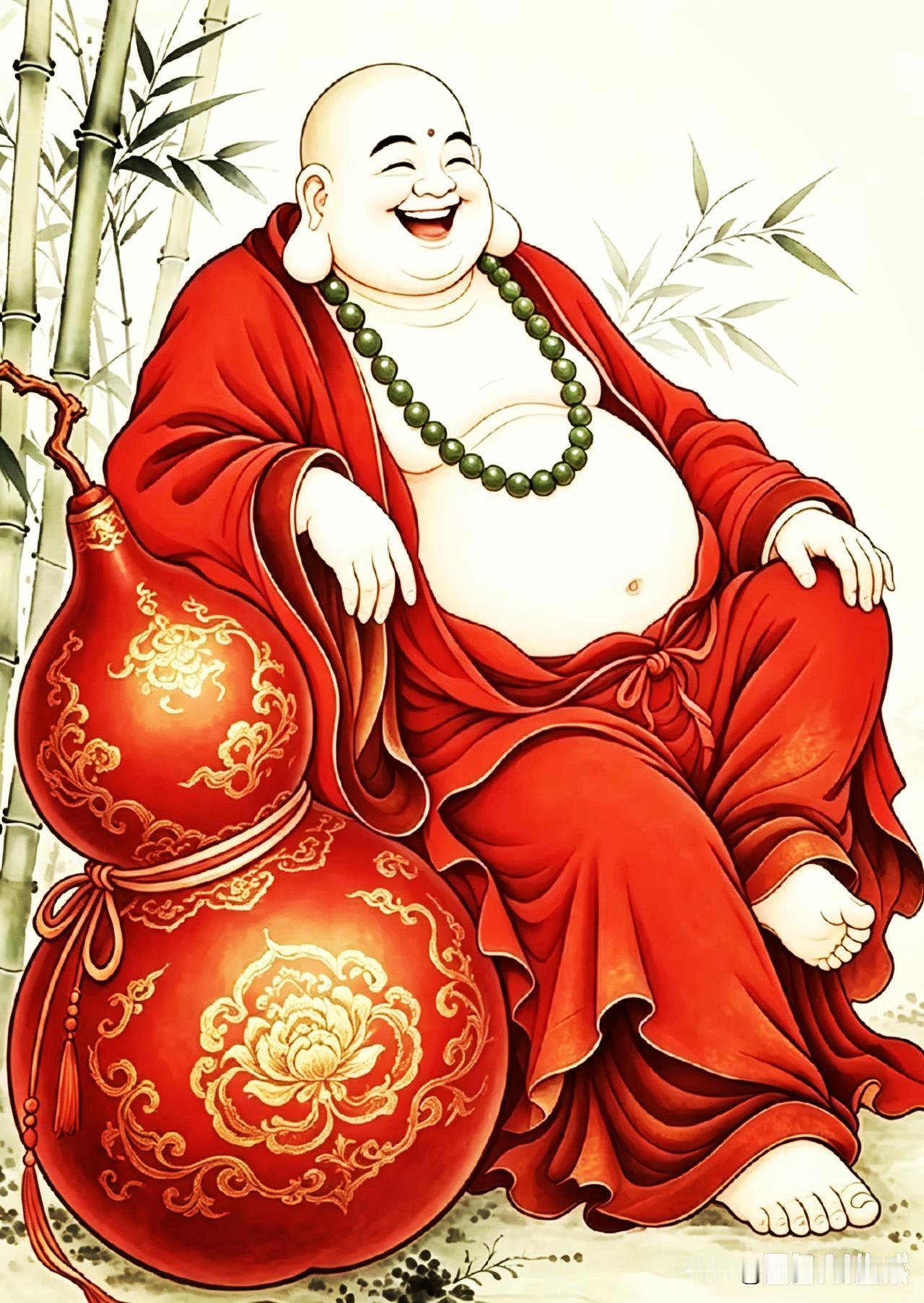 笑纳人间千种福，
胸怀世上万般财。