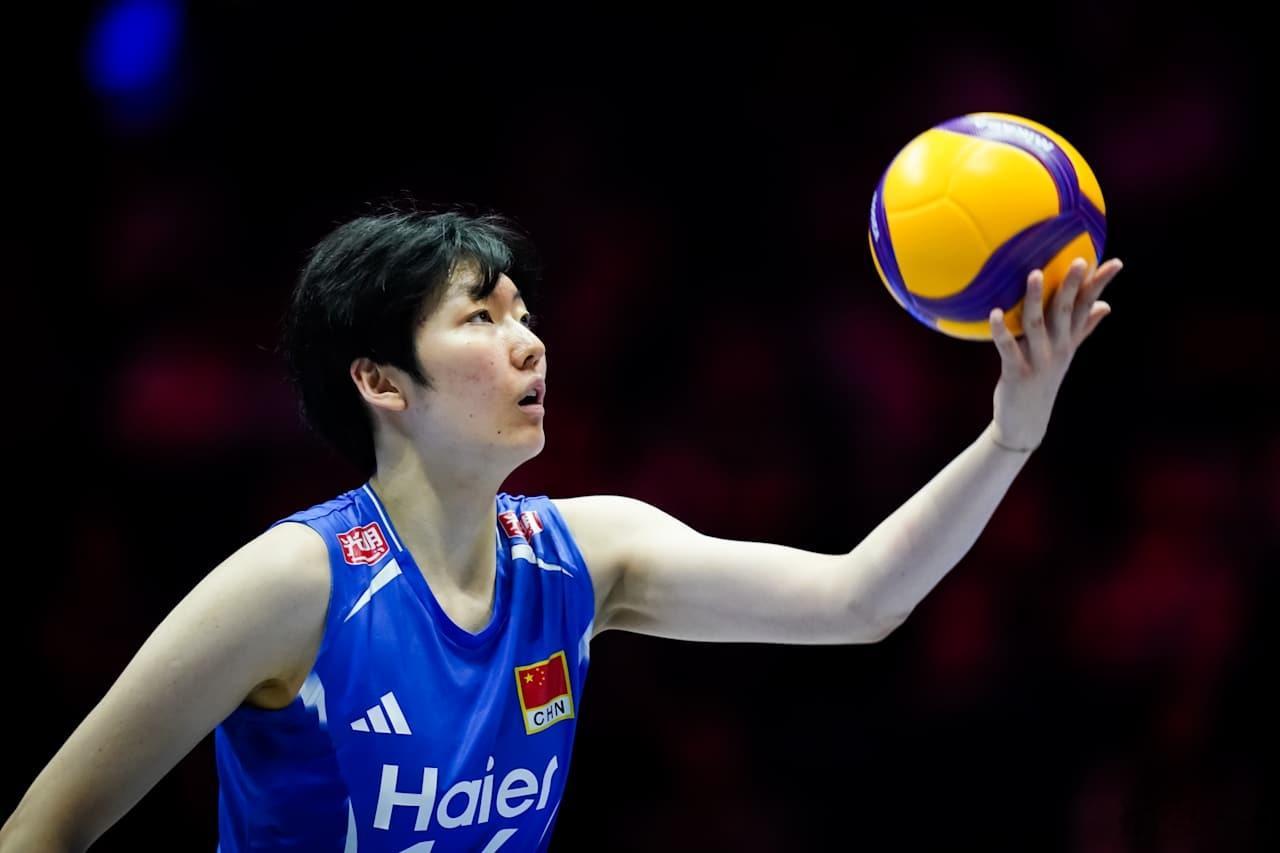 中国女排3比1波兰女排2026年世界女排联赛VNL第一周郭中楠32分  36扣1