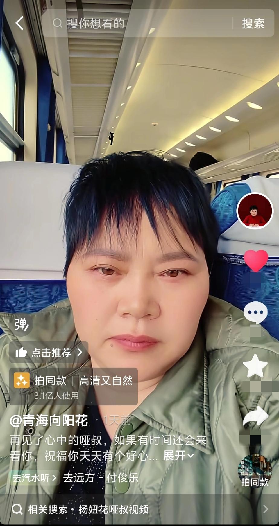 向阳花阿姨离开了河北，搭乘火车告别了她深爱的这片热土，还有她心仪之人，回到了青海