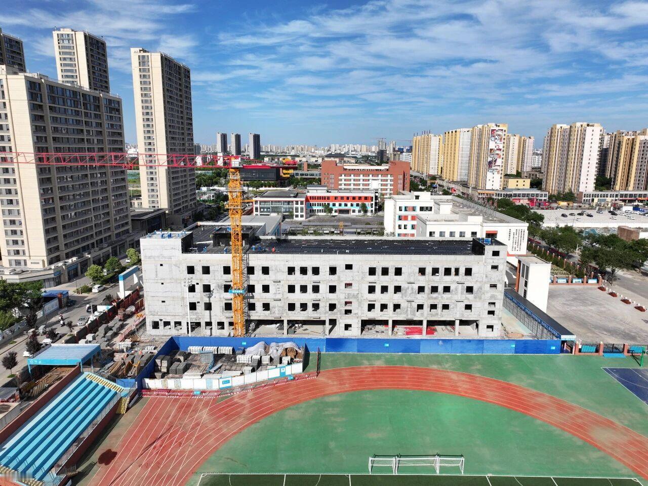 最新消息！咸阳市高新梦桃学校小学部扩建教学楼项目进度条刷新，整体建设进度已完成6