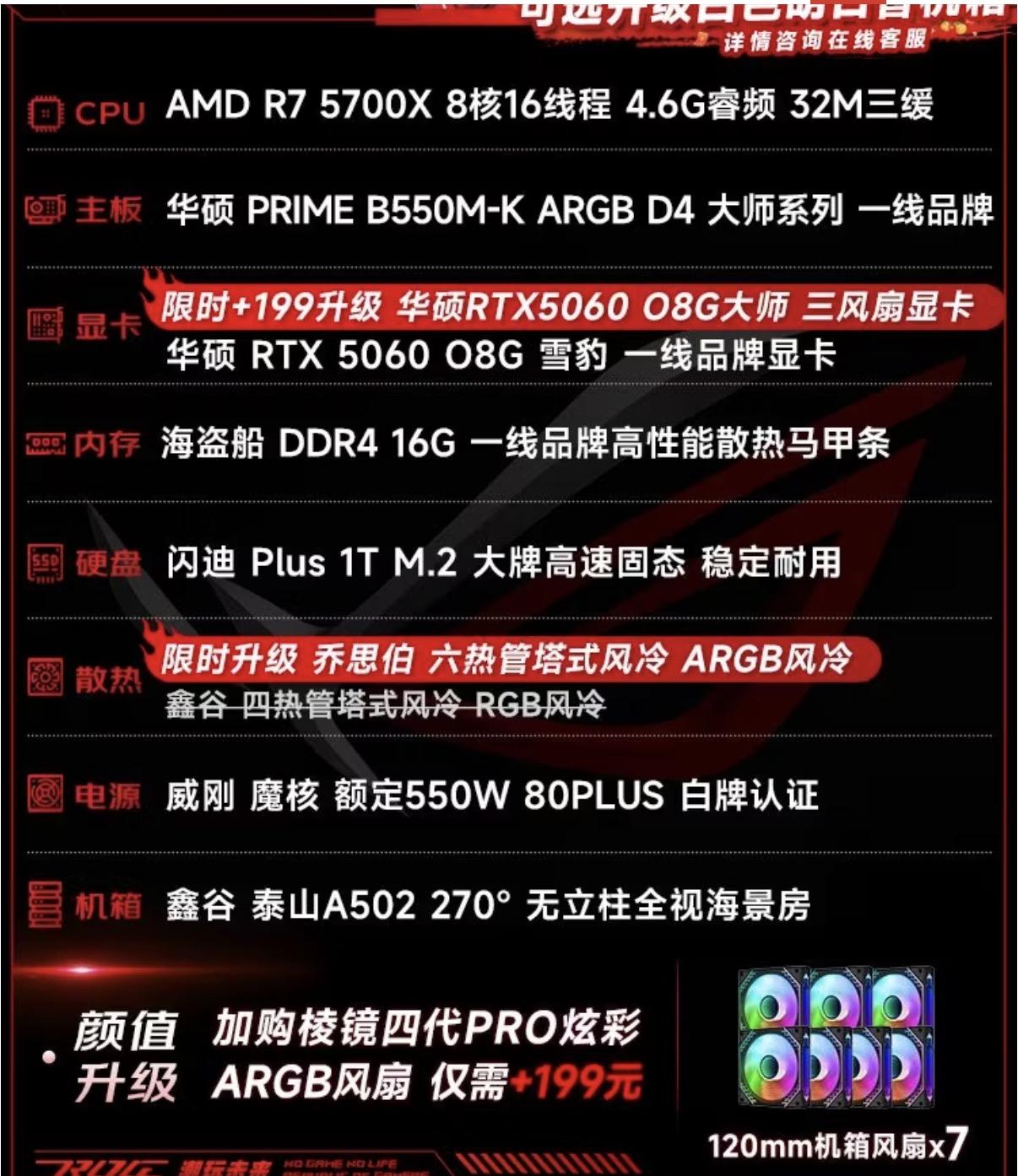 装机大牛子看看这个配置能入么
pdd整机5898，买整机主要不想折腾了，感觉自己