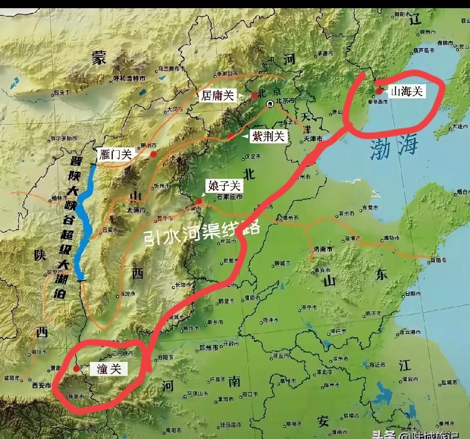 原来潼关和山海关之间的距离这么远啊，达到1200公里左右，真是令人震撼！潼关位于