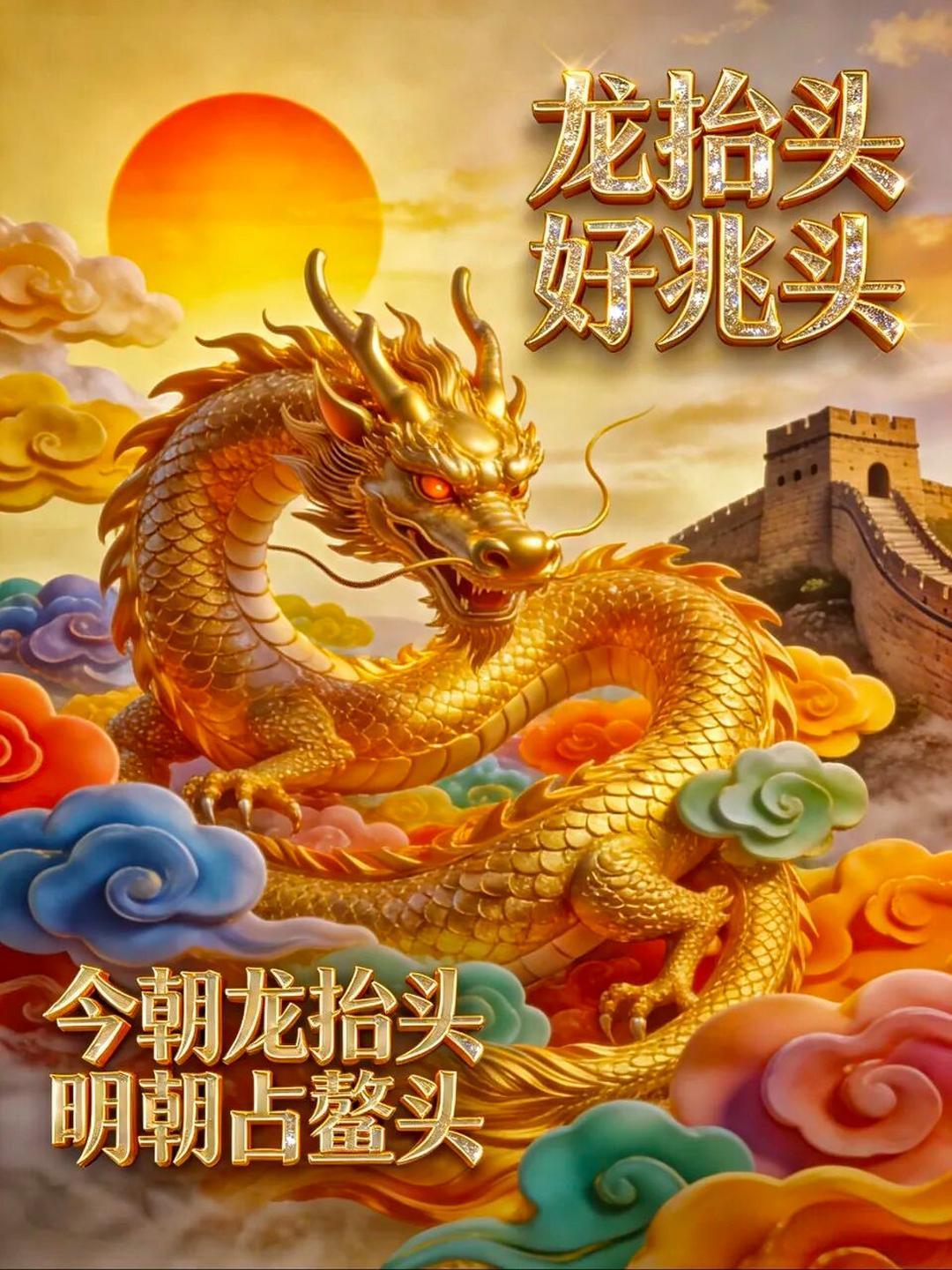 二月二，龙抬头，好兆头，新开头。愿你生活如龙行天下，事业如龙腾四海，家庭和睦幸福