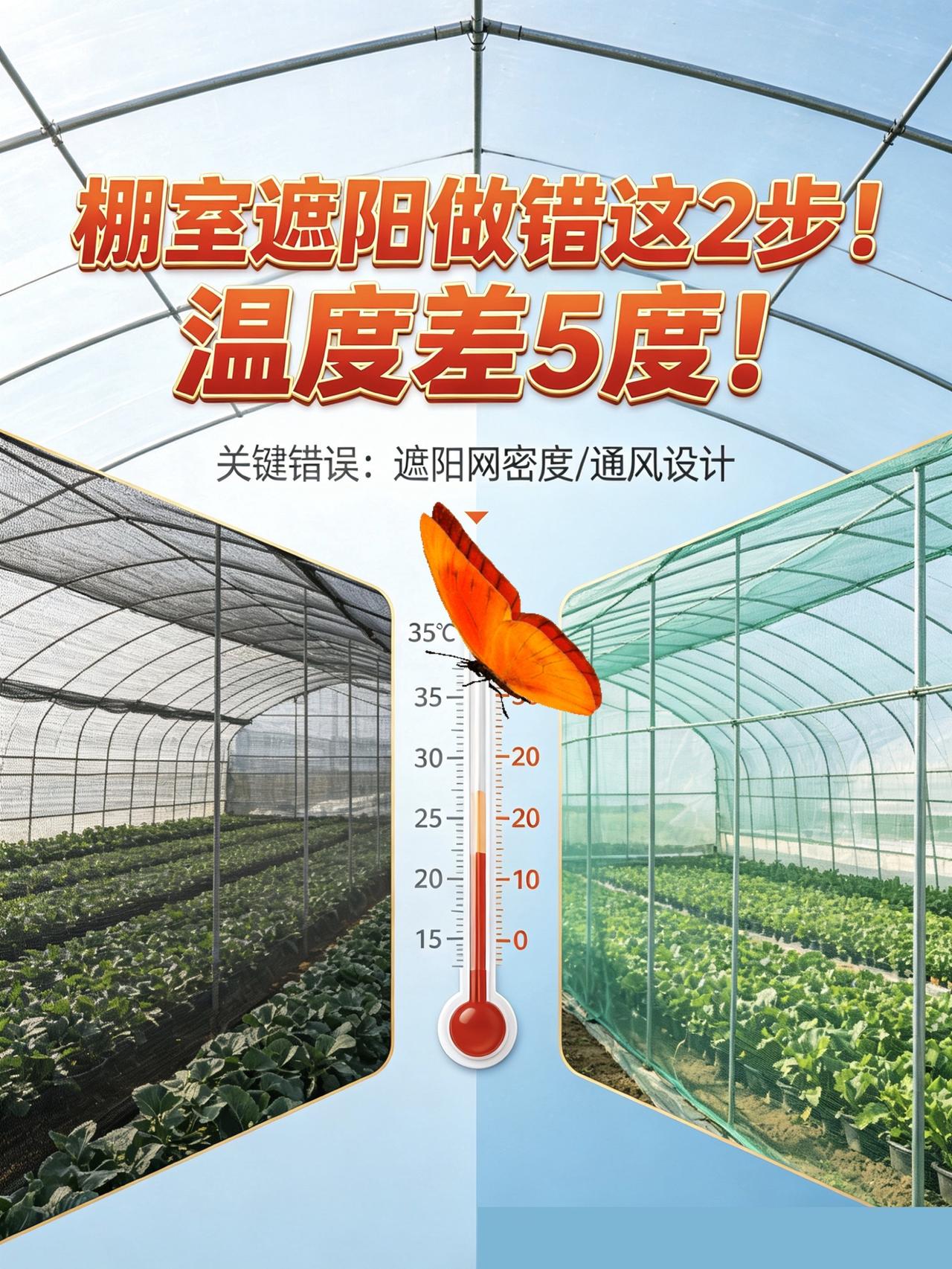 棚室遮阳做错这 2 步温度差 5 度！遮阳网 遮阳网