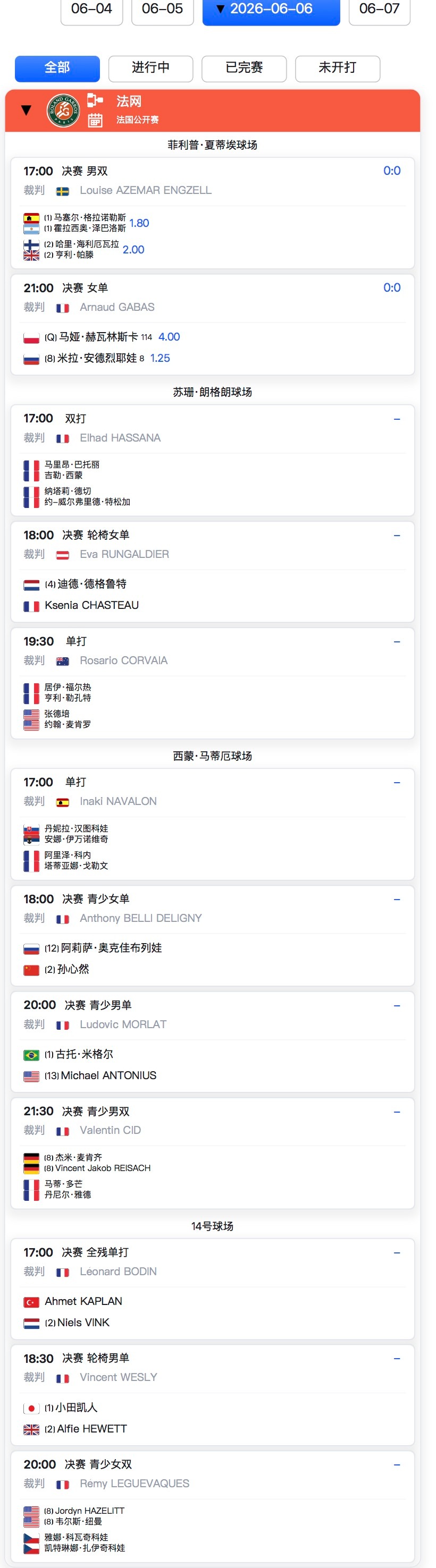 法网2026 第14比赛日赛程⏰女单决赛晚上9点准时开打，见证冠军诞生 安德列娃