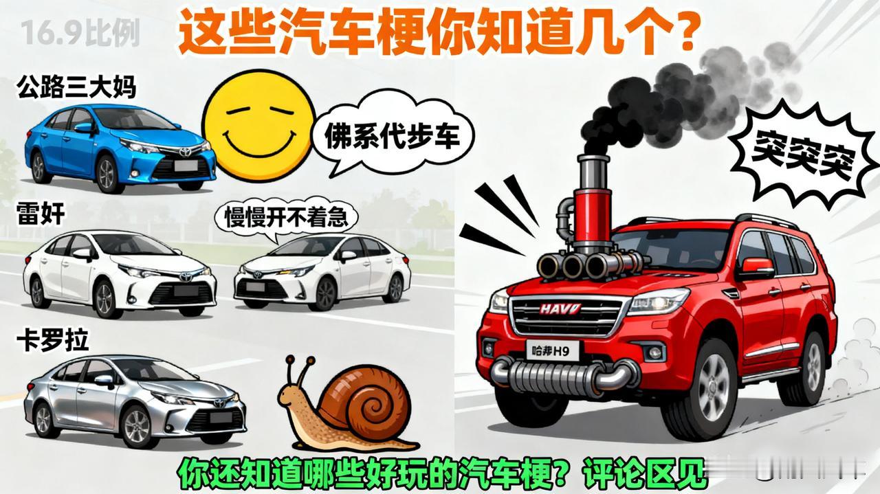 这些汽车梗你知道几个？“公路三大妈”、“保定拖拉机”……

一起来科普：“公路三