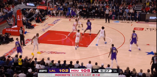 詹姆斯漂移后仰，27分了！湖人vs火箭