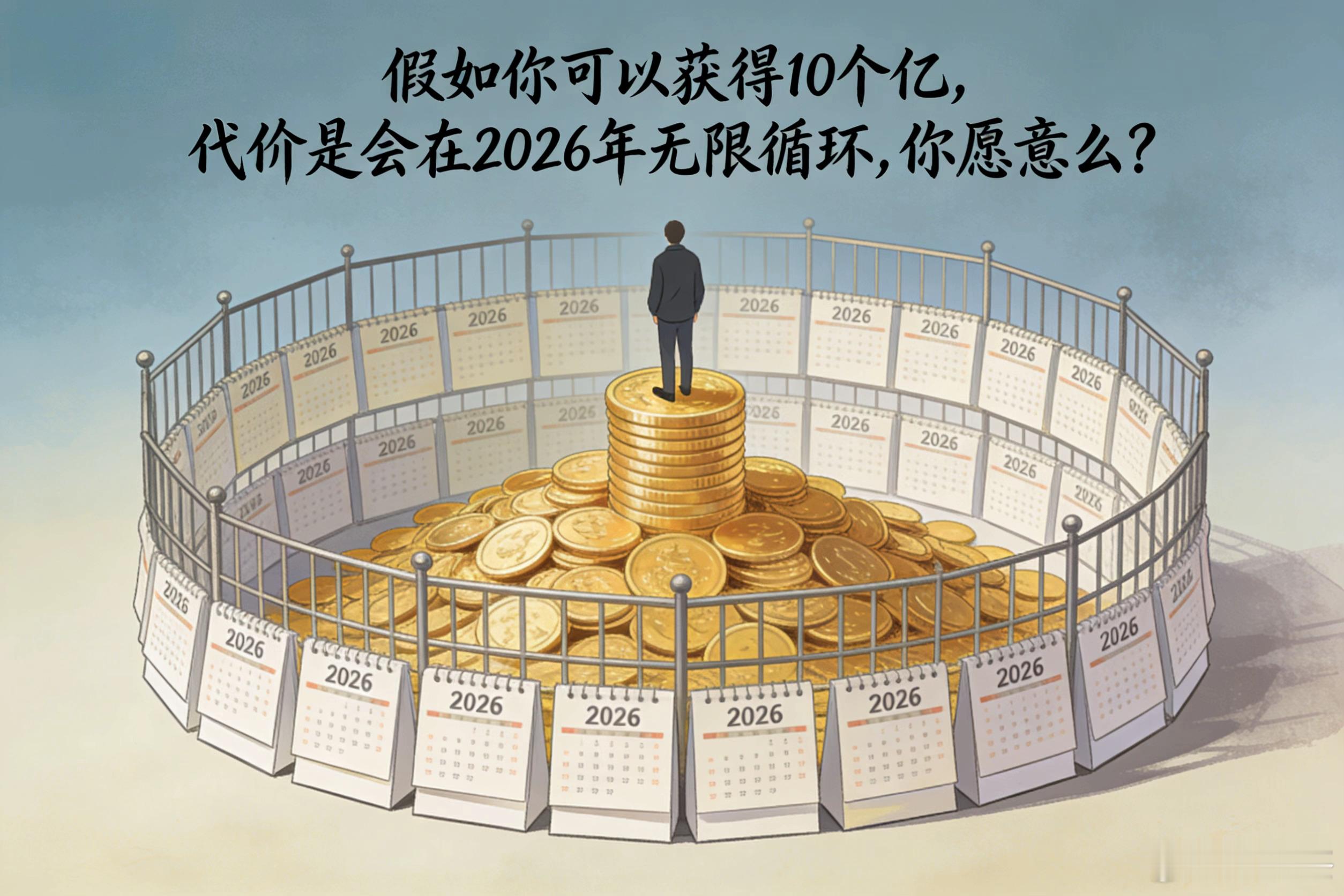 假如你可以获得10个亿，但是代价是会在2026年无限循环，你愿意么？ 