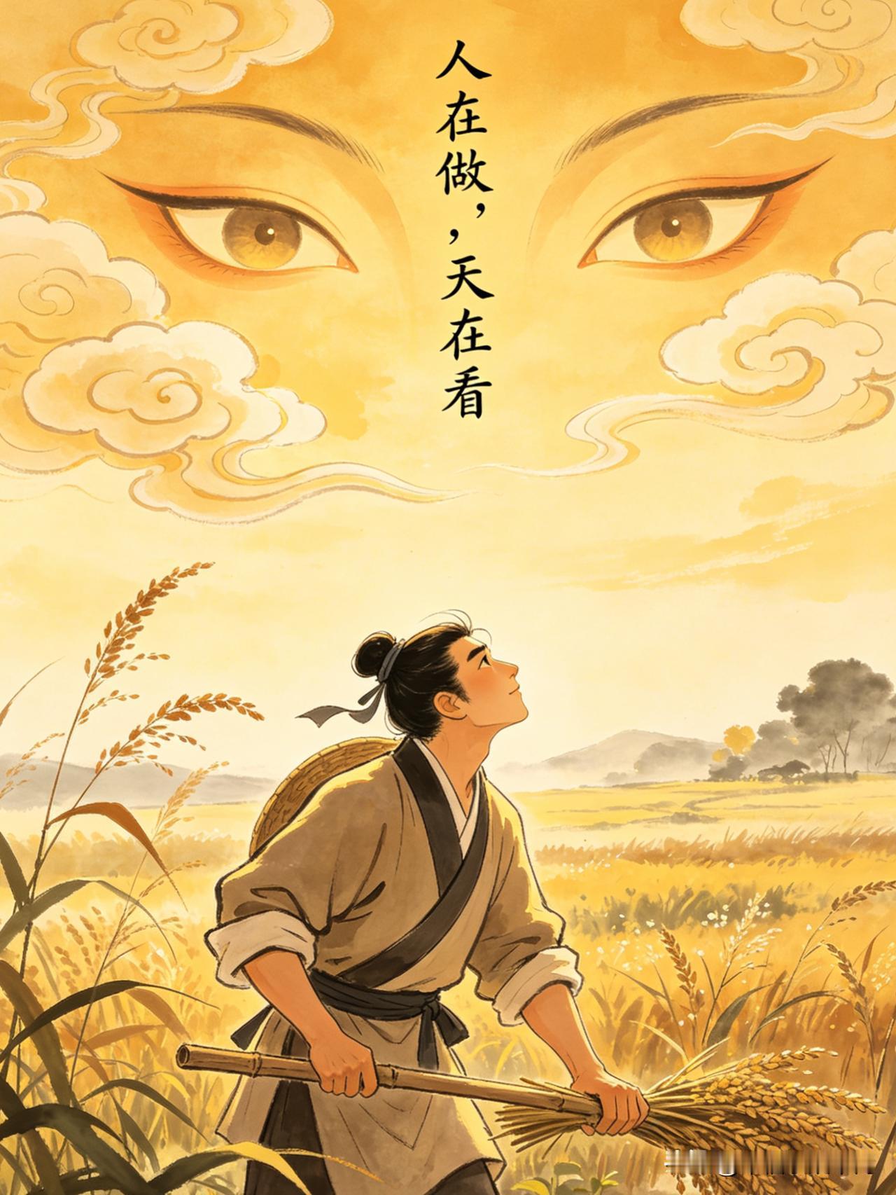 老人言
人在做，天在看
举头三尺有神明

爱占便宜死得快
报应留给下一代
做人做