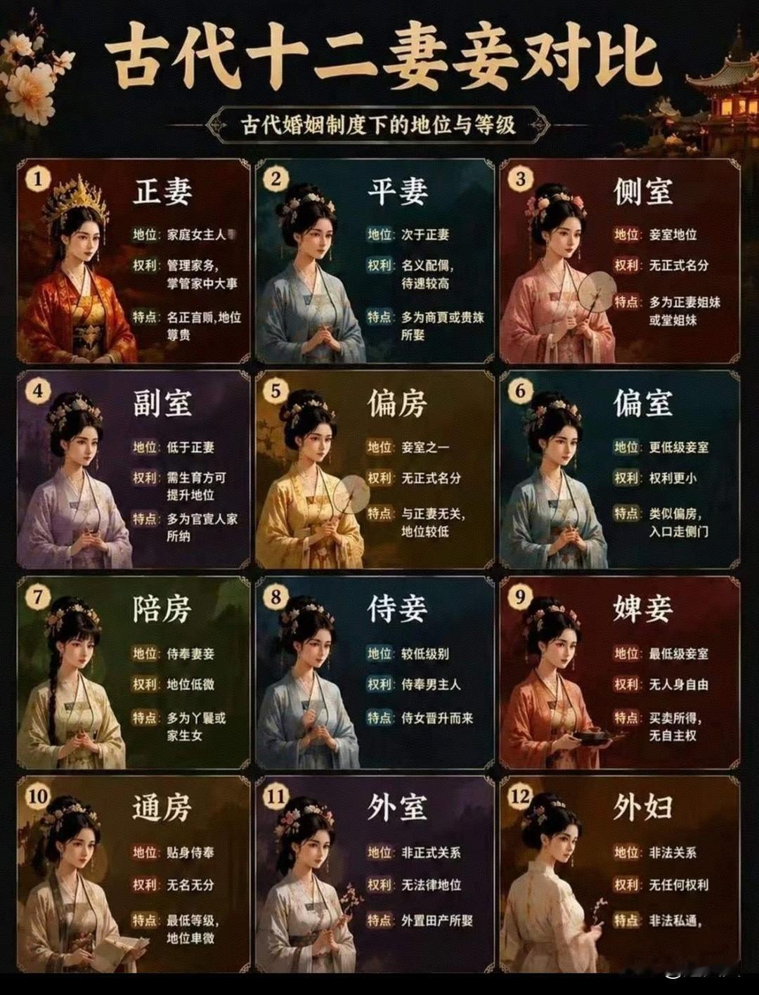 古代十二妻妾