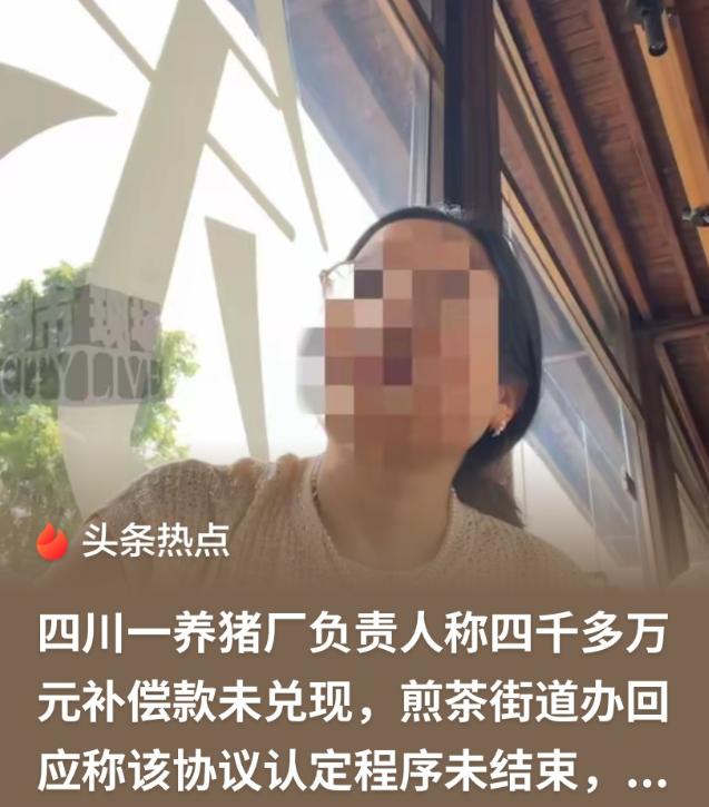 四川成都，一男子办的养猪场被铁路划入征地范围，街道办承诺给他4200万补偿，表示